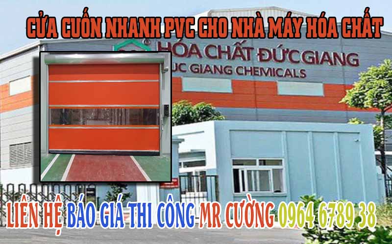 Cửa cuốn nhanh PVC cho Nhà máy Hòa Chất